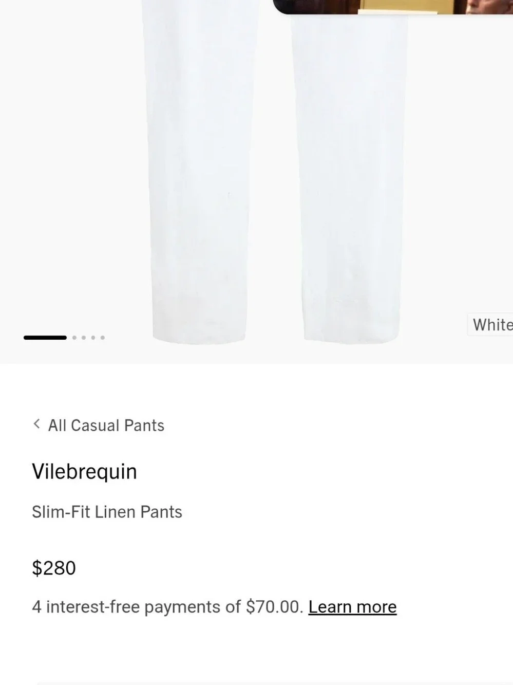 Vilebrequin 100% Linen White Textured Layered Slim Mens Pants Size Xl